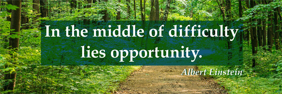 In the middle of difficulty lies opportunity